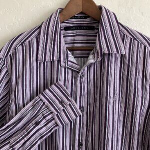 Purple Striped Shirt Mens XL Original Fit